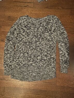 Women's Black & White Marled Knit Sweater